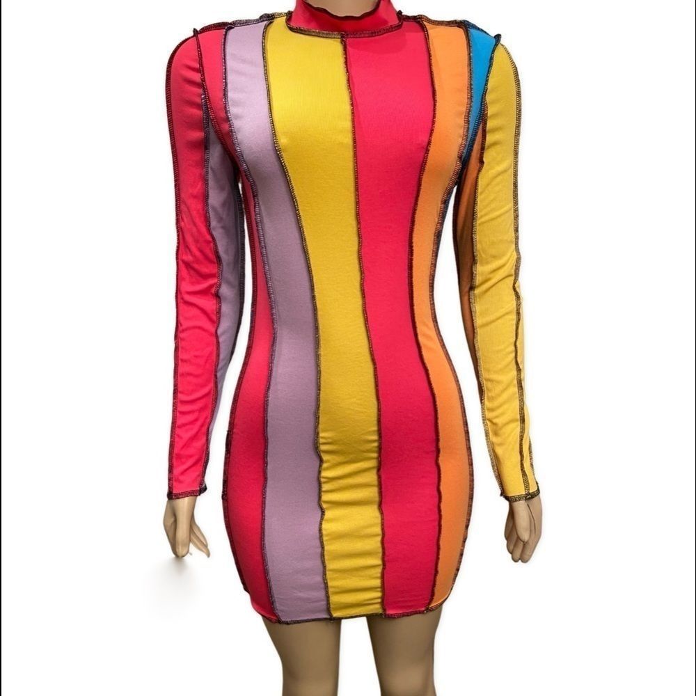 Bodycon dress color block